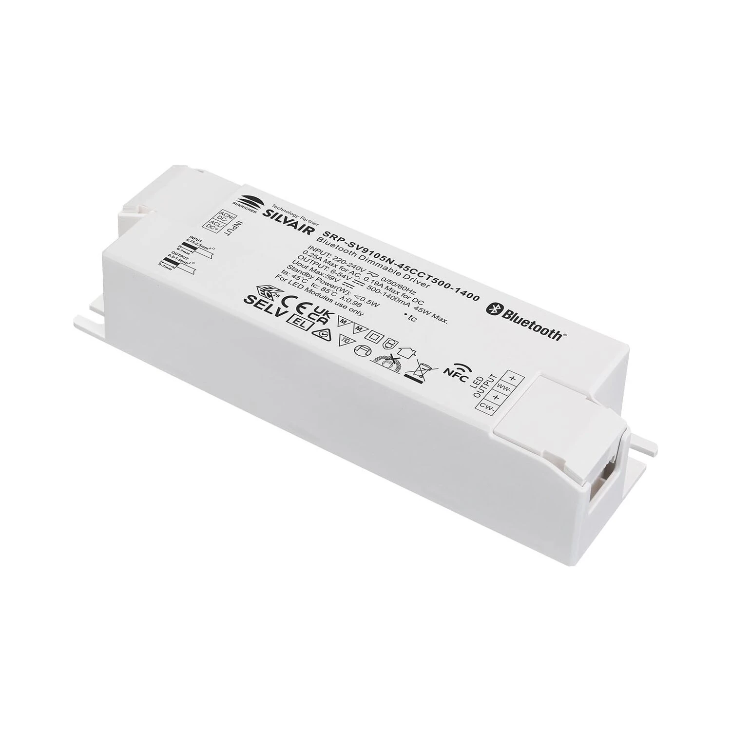 45W NFC Programmable Silvair 2ch CCT TW Constant Current Driver